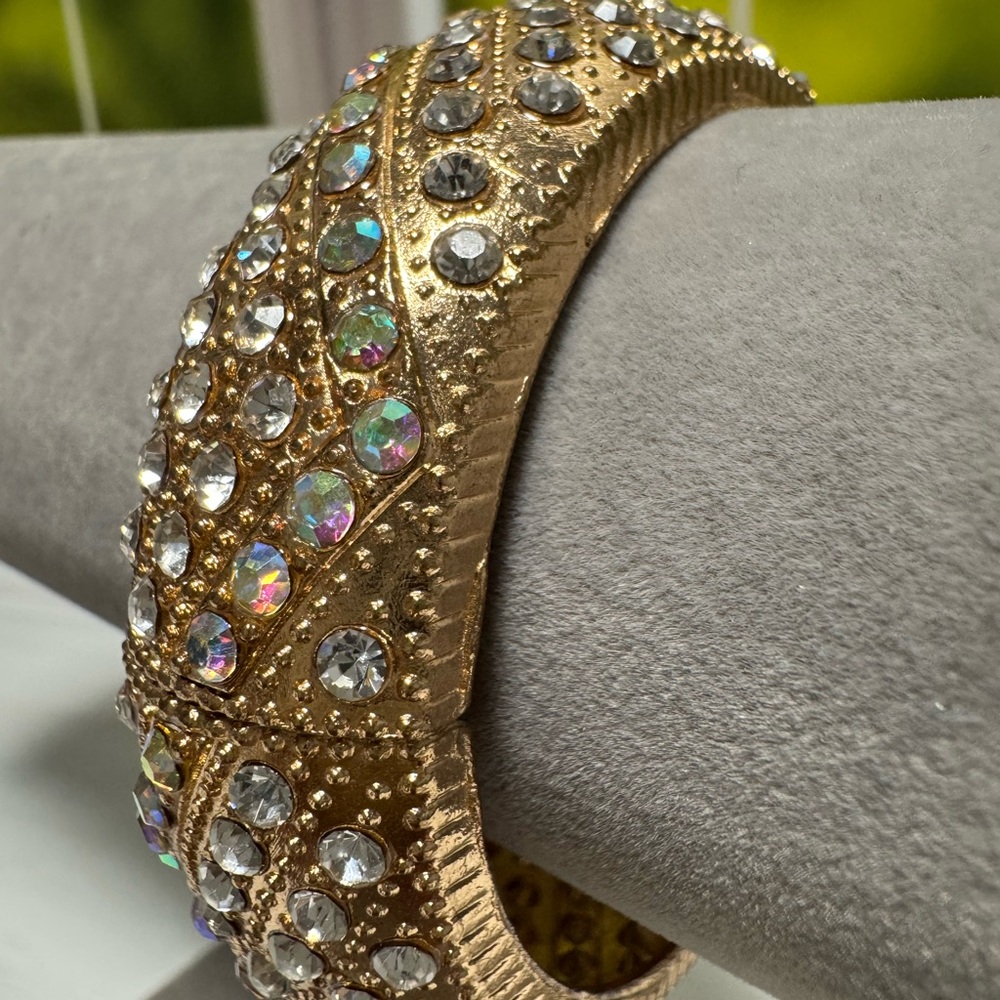 Boutique Gold Crystal Bangle Bracelet - Picture 7 of 17